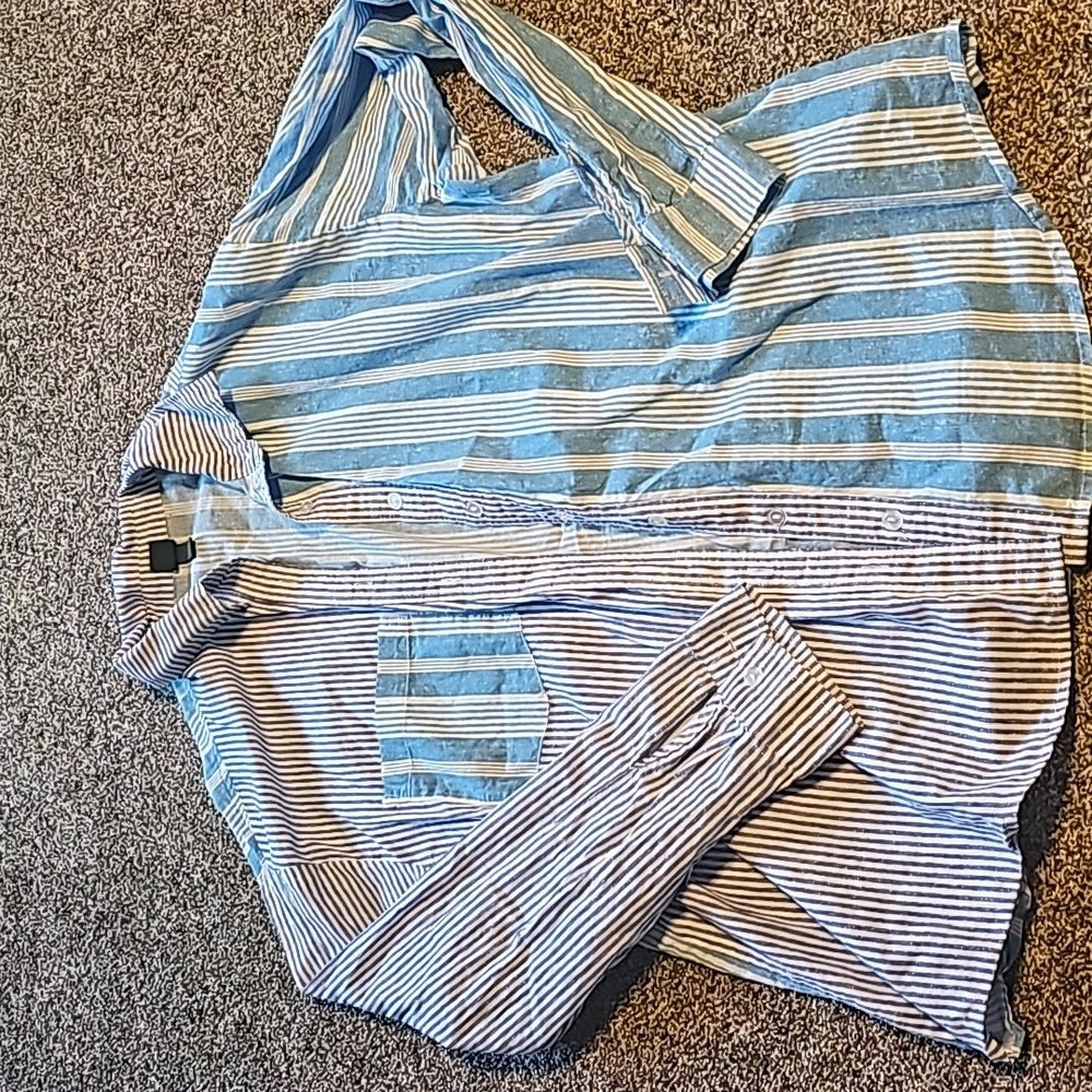 Blue button up shirt